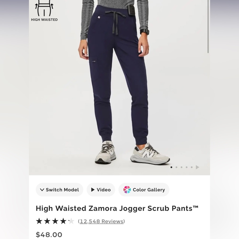 FIGS High Waisted Navy Jogger Scrub pants